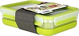 Emsa - Lunchbox & Snackbox mit 3 praktischen Einsätzen und Deckel mit Teller und Fixierband